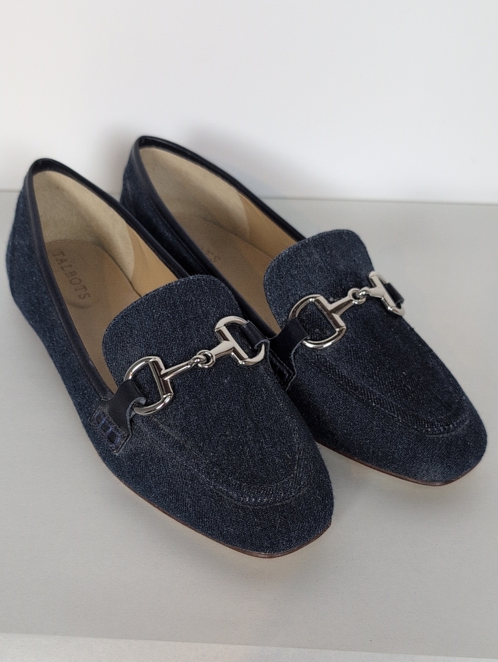 Talbots Denim Chambray Horsebit Loafers Flats